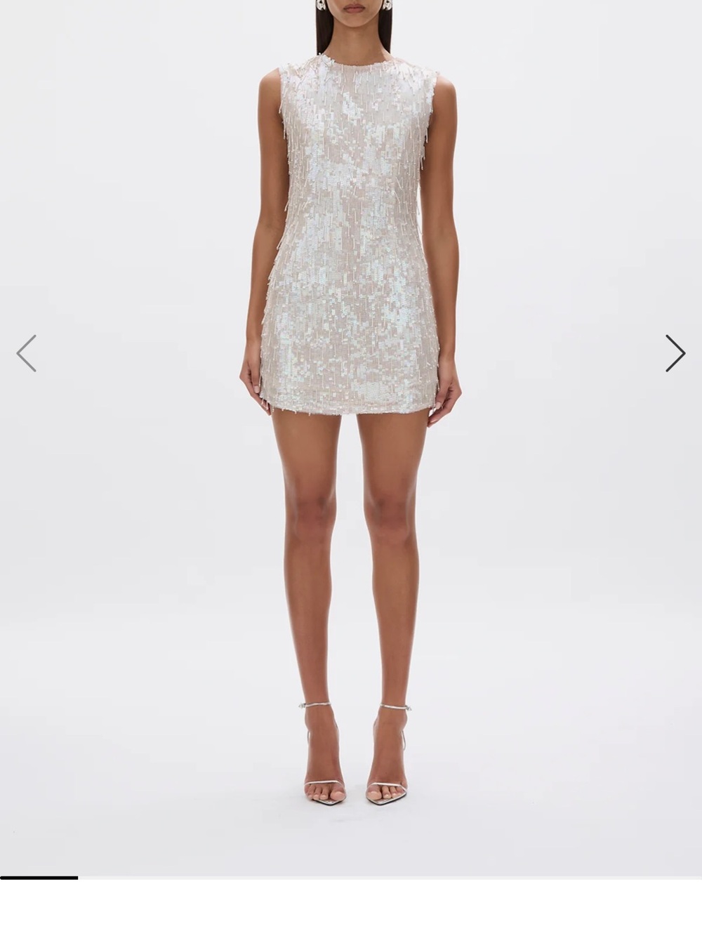 Rachel Gilbert Calypso Ivory Sequin Mini Shift Dress
